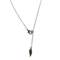 Antique Silver Leaf Necklace with Silver Chain